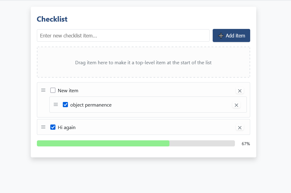Preview of Checklist tool