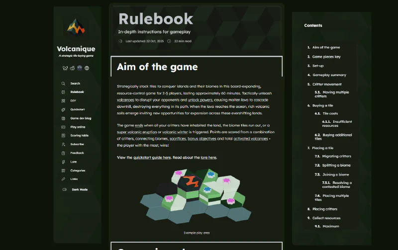 Volcanique.rocks website